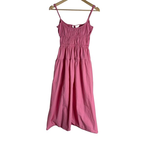 Ciao Lucia Fabia Pink Sleeveless Ruched Barbiecore Party Midi Dress Size Small - Picture 13 of 15